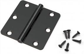 img 4 attached to Matte Black Door Hinge With 1/4" Radius Corners - 3.5 Inch X 3.5 Inch - Ideal For Interior Doors - Pack Of 1 From KNOBWELL
