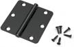 matte black door hinge with 1/4" radius corners - 3.5 inch x 3.5 inch - ideal for interior doors - pack of 1 from knobwell logo