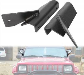 img 4 attached to Windshield Light Mounting Brackets For Jeep Cherokee XJ 4WD/2WD 1984-2001, Comanche MJ 4WD/2WD 1986-1992 - Lower A Pillar Pair In Black By ALAVENTE