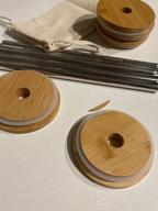 img 1 attached to Mason Jar Lids With Straw Hole, Bamboo Lids For Beer Can Glass, CNVOILA ECO Reusable Bamboo Mason Jar Lids For Regular Mouth Mason Jar With 2 Reusable Stainless Steel Straw review by Matt Barsa