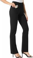 женские классические брюки для йоги брюки bootcut для работы: 29"-31", 4 кармана, повседневная офисная одежда из эластичного материала (миниатюрная/стандартная) логотип
