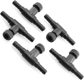 img 3 attached to 🐠 DGZZI T-Shaped Control Valve - 10 Pack Black Plastic 2-Way Air Line Regulator Connector for Fish Tank Pump (4mm) - Ideal for Aquariums