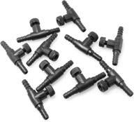 🐠 dgzzi t-shaped control valve - 10 pack black plastic 2-way air line regulator connector for fish tank pump (4mm) - ideal for aquariums logo