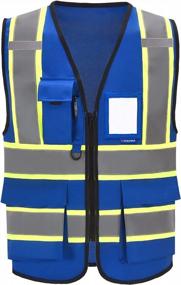 img 4 attached to 2-Tone High Visibility Reflective Safety Vest For Women Men With Pockets Zipper (11 Colors Available)