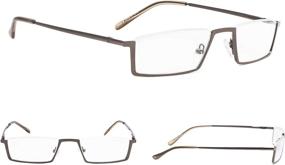 img 2 attached to 👓 Premium 3-Pack Half-Rim Reading Glasses with Spring Hinges: Unisex Readers for Men and Women