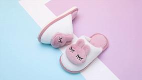 img 1 attached to Kids Winter Warm Slippers Indoor Bedroom Shoes Boys Girls KUBUA
