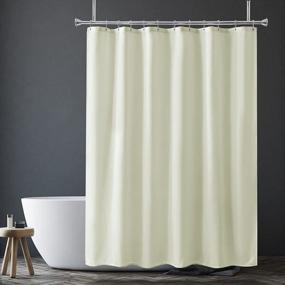 img 4 attached to Ivory Fabric Shower Curtain Liner - 2-In-1 Bathroom Accessory With 12 Grommet Holes, Waterproof, Machine Washable, Hotel Quality, 72 X 72 Inches