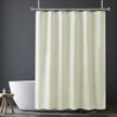 ivory fabric shower curtain liner - 2-in-1 bathroom accessory with 12 grommet holes, waterproof, machine washable, hotel quality, 72 x 72 inches logo