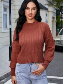 img 3 attached to ZAFUL Ribbed Knit Mock Neck Crop Sweater For Women With Long Sleeves