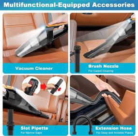 img 1 attached to 🚗 QYHY Car Vacuum Cleaner - Portable High Power 8000PA/100W/DC12V, 16.4Ft Corded Handheld Vacuum with LED Light - Deep Detailing Cleaning Kit for Car Interior - Wet/Dry, Ideal for Men and Women