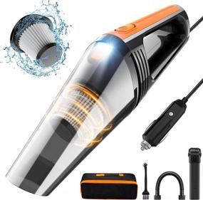 img 4 attached to 🚗 QYHY Car Vacuum Cleaner - Portable High Power 8000PA/100W/DC12V, 16.4Ft Corded Handheld Vacuum with LED Light - Deep Detailing Cleaning Kit for Car Interior - Wet/Dry, Ideal for Men and Women
