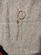 картинка 1 прикреплена к отзыву Браслеты из розового кварца для женщин - регулируемые браслеты со стеком подвесками - изысканный подарок другу с жемчужным золотым покрытием от Hester Gaiser