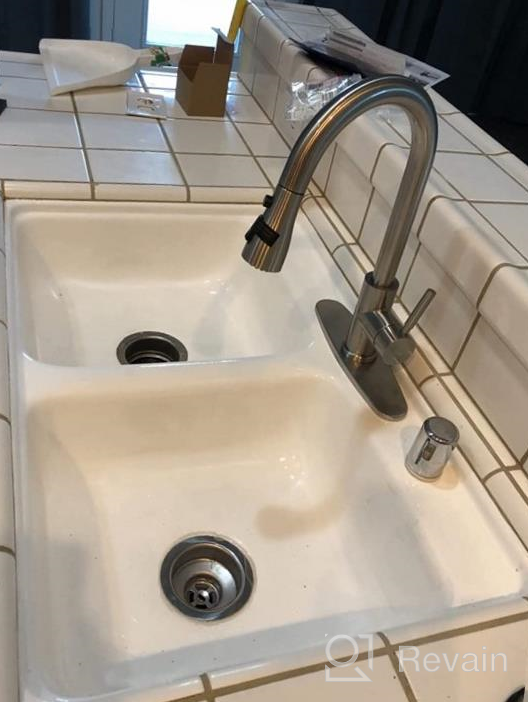 img 1 attached to Black Stainless Steel Kitchen Faucet With Pull Down Sprayer And Single Handle - Arofa Gray 3 Hole Commercial RV Sink Gun review by Patrick Hilzer