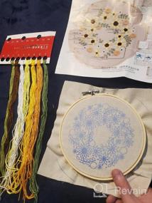 img 4 attached to Проявите творческий подход с набором для вышивания Eafior'S Beginner Stamped Embroidery Kit - идеально подходит для любителей искусства и рукоделия!