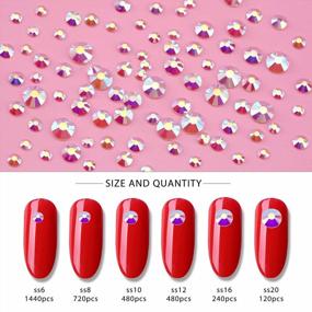 img 2 attached to Nibiru 3830Pcs Transparent AB Multi Shapes Rhinestones Glass Gemstones Kit For Nail Art Jewels Decoration, Sparkly Flatback Mix Size With Wax Pen
