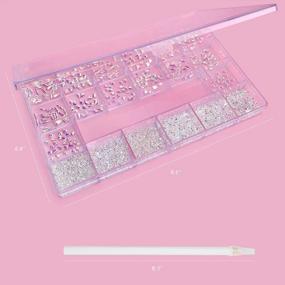 img 1 attached to Nibiru 3830Pcs Transparent AB Multi Shapes Rhinestones Glass Gemstones Kit For Nail Art Jewels Decoration, Sparkly Flatback Mix Size With Wax Pen