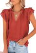 stylish summer ruffle shirts for women: alvaq casual chiffon blouse with short sleeves and v-neckline logo