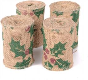 img 4 attached to Junxia 10 Yards Burlap With Wave Bilateral Lace Ribbon For Wedding Party Decoration (Ribbon 10)