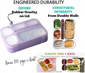 img 1 attached to Purple 6-Compartment Leakproof Bento Lunch Box For Girls Kids Women, BPA-Free School Snack Container Boxes.