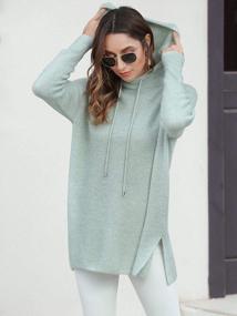 img 3 attached to Women'S Hoodies Pullover: Lightweight Knit Oversized Sweatshirts Long Sleeve Hooded For Spring