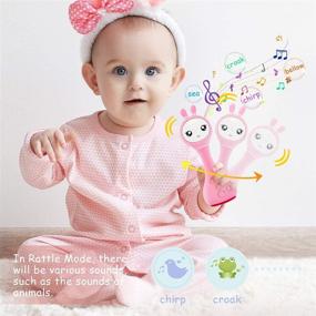 img 3 attached to 🐰 Alilo Bunny Baby Rattle Shaker and Teether Toys: Colorful, Musical, and Educational Infant Toy for 0-12 Months