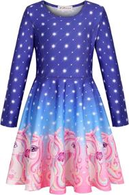 img 3 attached to LaBeca Christmas Girls' Clothing: Printed Twirly Longsleeve Dresses