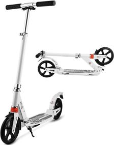 img 4 attached to Top-Notch Hikole Scooters: Adjustable Height, Dual Suspension, Big Wheels & More - Ideal For Teens And Adults!
