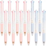 12-pack ipienlee multicolor ballpoint pens - retractable 0.7mm tip with black, blue, red, and green 4-color ink in one pen logo