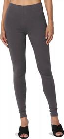 img 4 attached to Stay Comfortable And Stylish With TheMogan'S High Waist Cotton Jersey Leggings