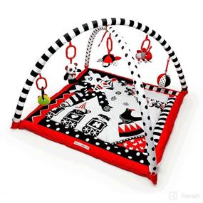 img 2 attached to 🖤 3D Playmat & Gym: Black, White, and Red Activity Mat