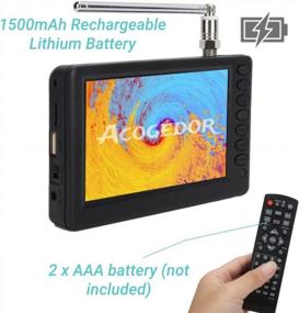 img 1 attached to 5 Inch Portable TV, 1080P ATSC Pocket Digital Car TV, With 1500MAh Rechargeable Battery, Support USB, TF Card, Mini Digital Television For Camping, Kitchen
