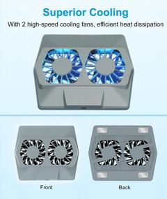 img 2 attached to BoYata Laptop Cooling Fan - Slim Notebook Cooler With Dual High-Speed Fans, USB Cable & Type-C Adapter Compatible With BoYata N19/N21/N31 Stand And Others With Heat Dissipation Holes