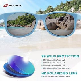 img 2 attached to RIVBOS Polarized Sunglasses For Kids With UV Protection, Flexible Rubber Frame, Strap & Shades For Boys And Girls - RBK004