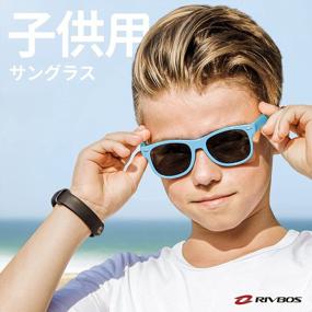 img 3 attached to RIVBOS Polarized Sunglasses For Kids With UV Protection, Flexible Rubber Frame, Strap & Shades For Boys And Girls - RBK004