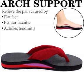 img 2 attached to Women'S Comfortable Cloth Strap Flip Flops W/ Arch Support By MAIITRIP