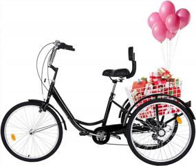 img 4 attached to Experience Comfort And Convenience With TOUNTLETS Adult Trike: 24-Inch 3 Wheel Bike With Multiple Speeds, Front And Rear Fenders, Large Cruiser Seat, And Cargo Basket - Perfect For Women!