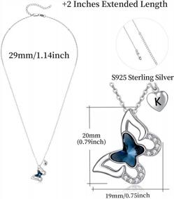 img 1 attached to Personalize Your Style With Dainty Silver Butterfly Initial Necklace Featuring Crystal Pendant And Script Name - Perfect Gift For Women From Alphabet 26 A-Z!
