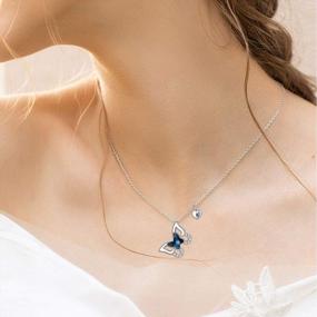 img 2 attached to Personalize Your Style With Dainty Silver Butterfly Initial Necklace Featuring Crystal Pendant And Script Name - Perfect Gift For Women From Alphabet 26 A-Z!