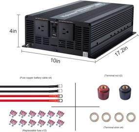 img 3 attached to 🔌 High-Performance 3000W Inverter: 12V to 110V/120V, Hiplussun Modified Sine Wave Inverter with USB Port and Dual AC Outlets