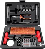 heavy duty tire repair kit with 98 pcs, includes puncture repair tools, tire patch kits, and plug kit for flat tire repair - ideal for off-road vehicles and trucks logo