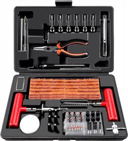 img 4 attached to Heavy Duty Tire Repair Kit With 98 Pcs, Includes Puncture Repair Tools, Tire Patch Kits, And Plug Kit For Flat Tire Repair - Ideal For Off-Road Vehicles And Trucks