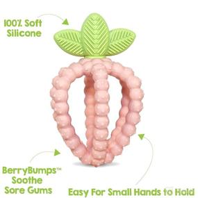 img 3 attached to RaZbaby Silicone Teething Toy - Textured BerryBumps Soothing Relief for Babies' Sore Gums - Pink