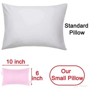 img 3 attached to 👶 Small Pink Kids Pillow - Pro Goleem 10’’x6’’x2.5’’ Tiny Pillow with Name Tag for Sleeping and Traveling - Mini Pillow for Little Babies - Neck Nap Lumbar Pillow