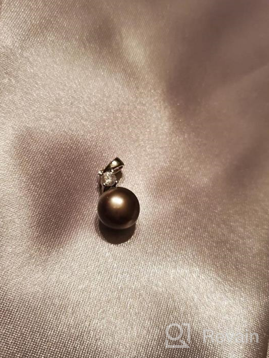 img 1 attached to Elegant Women's 925 Sterling Silver Freshwater Cultured Pearl Pendant Necklace by JO WISDOM Jewelry: A Timeless Piece for Women and Girls review by Art Clark