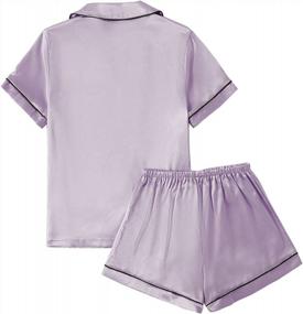 img 3 attached to Experience Luxurious Comfort With LYANER Women'S Short Sleeve Satin Pajama Set