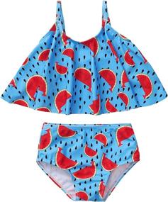 img 4 attached to 👶 Adorable Toddler Baby Girls Swimsuit Set: Sleeveless Swimwear Outfit for Beach Vacation & Summer Fun!