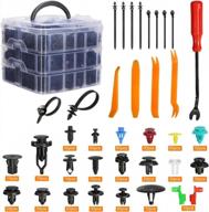 autex 725pcs car push retainer clips 23 most popular sizes nylon bumper fender rivets, auto fasteners assortment set replacement kit with plastic cable ties, fastener remover & sponge-cushion logo