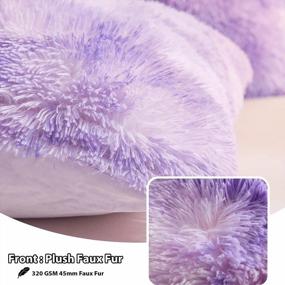 img 2 attached to 🛋️ 2 Pack Shaggy Plush Faux Fur Pillow Shams by LIFEREVO - Decorative Throw Pillow Covers with Zipper Closure, Luxuriously Soft Marble Print Furry Cushion Case, Velvety Luxury Pillowcases (Orchid, 20"x36")