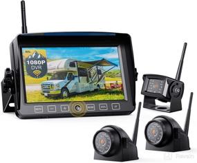 img 4 attached to 📷 Xroose CW703: 7-inch Touch Button Rear View Monitor with Long Range Operation Signal DVR - Wireless Backup Camera, Digital 1080P AHD Cam - Ideal for RV, Trailer, Truck, Motorhome, Camper - 3 Camera System
