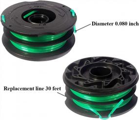 img 3 attached to THTEN DF-080 String Trimmer Spools Compatible With Black Decker GH1100 GH1000 GH2000 Electric String Grass Trimmer Lawn Edger DF-080-BKP 30Ft 0.080" Dual Auto-Feed Spool 4 Pack